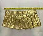 UNIQUE Sexy Mini Skirt metallic gold Size L | gogo boudoir cosplay