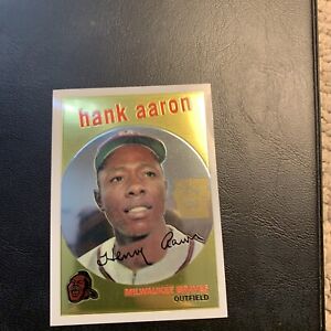Cb51c #6 hank Aaron Milwaukee Braves 1999 Topps chrome reprint 1959/380