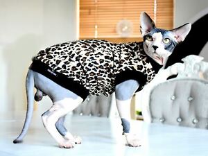 Bengal Lightweight Velvet- Sphynx Cat Top, Devon Rex, Peterbald, Pet Cat Clothes