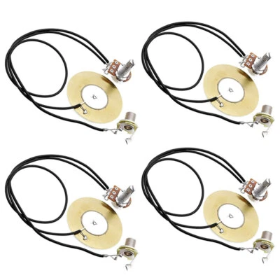 4Pcs 50MM Guitar Pickup Piezo Transducer Prewired Amplifier with 6.35MM Output+ - Image 1 of 4