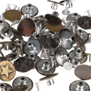 50PCS Instant Suspender Clothes Buttons&Nails Replacement for Clothes Jeans Coat - Picture 1 of 20