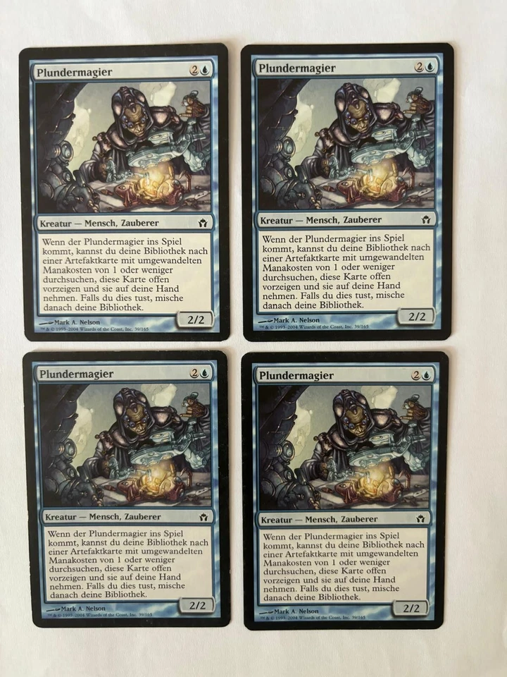 MTG 4X GERMAN FIFTH DAWN TRINKET MAGE PLAYED MAGIC THE GATHERING BLUE CREATURE - Image 1 of 4