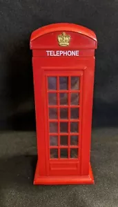 Cool Heavy British Red Phone Box Telephone Booth Coin Still Bank Metal - Picture 1 of 6