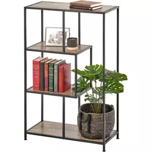 Bücherregal Metall Regal Standregal Industrial schwarz/grau 109cm mDesign Metall - Bild 1 von 5