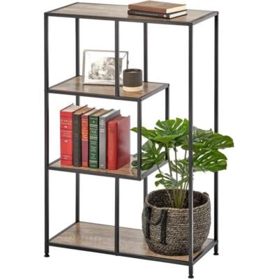 Bücherregal Metall Regal Standregal Industrial schwarz/grau 109cm mDesign Metall - Bild 1 von 4