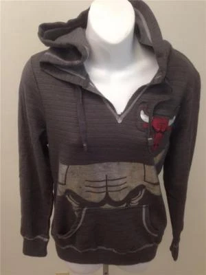 New Chicago Bulls Womens Sizes S-M-L Gray Sweatshirt Hoodie $55 - Image 1 of 4