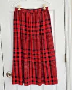 Evan Picone Skirt Plaid Pleated Worsted Wool Modest Classic Vintage USA Size 12 - Picture 1 of 10