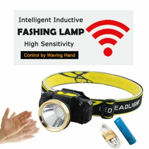 Mini USB Rechargeable LED Headlamp Headlight Motion Sensor Led Head Light Lamp - Picture 1 of 13