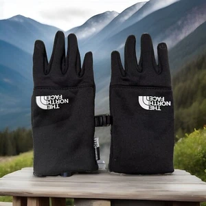 The North Face Unisex Sz Small Youth Touchscreen Etip Black Jogging Gloves - Picture 1 of 2