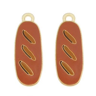 10 pçs pingente de metal esmaltado amuleto de coque cachorro-quente pingente de ouro 33x12mm - Imagem 1 de 4