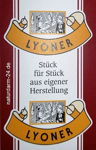 Kunstdarm, Kaliber 55/21, für Lyoner, mit Druck, 25 Stück - Bild 1 von 1