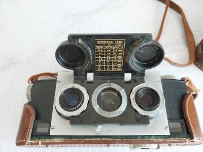 Cámara realista estéreo David blanca vintage en estuche de cuero marrón sin probar Foto 1 de 4