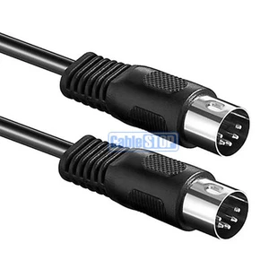 3 METRES 5 PIN DIN MALE PLUG TO PLUG AUDIO CABLE MIDI KEYBOARD AUDIO LEAD 3M - Picture 1 of 1