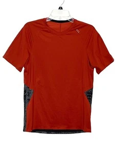 Lululemon Athletica Mens V-Neck Shirt Orange - Contrasting Back Gray Size S - Picture 1 of 10