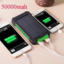 50000mah Dual-USB Waterproof Solar Power Bank Battery Charger for Cell Phone
