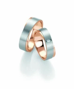 Wedding Breuning Design Collection 5263/5264 IN 585 Gold Bicolor 14 CT Rose Gold - Picture 1 of 2