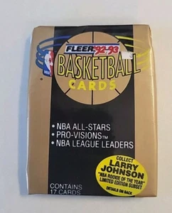 1992-93 Fleer NBA Basketball Factory Sealed Pack - Bild 1 von 6