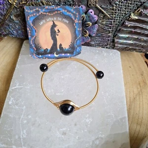 Black Obsidian Bangle Gift For Her Protection Witchy Jewellery For Women - Picture 1 of 7