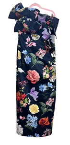 Vestido Mestiza New York Wilder Floral Largo Piso Negro Jardín de Medianoche Talla 14 - Imagen 1 de 12
