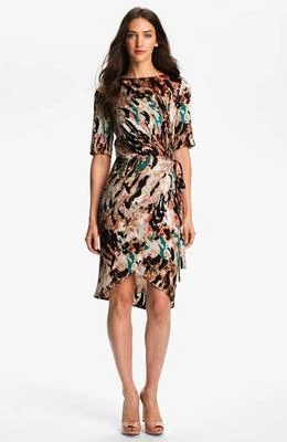 Rachel Roy надежном платье черный мульти шелк фрагментированный пейзаж печать с подкладкой новый надежном - Изображение 1 из 4