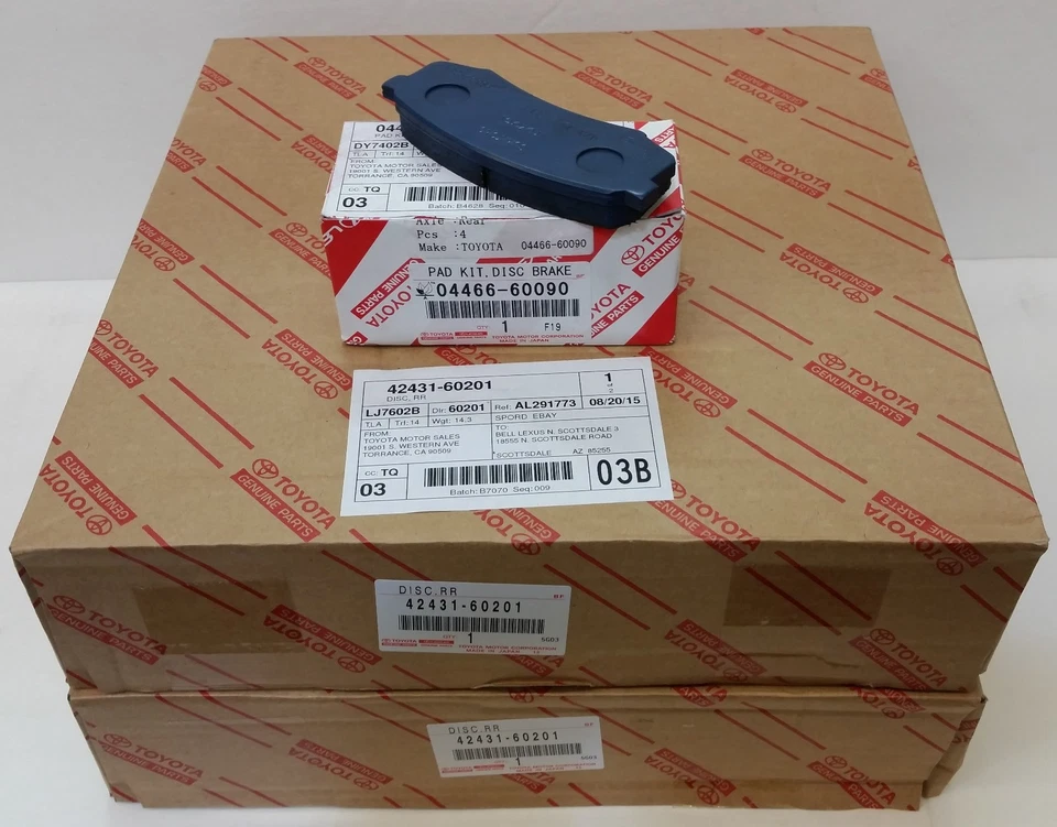 LEXUS OEM FACTORY REAR BRAKE PADS AND ROTOR SET 2003-2009 GX470 - Image 1 of 1