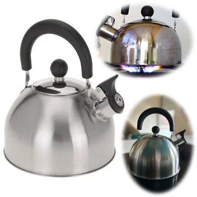 Edelstahl Flötenkessel 2,5 L Camping Wasserkocher Wasserkessel Pfeifkessel Tee - Bild 1 von 4