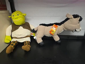 VTG 2004 SHREK 2 Hasbro Dreamworks Jumbo Ogre And Donkey Plush 29" With Tags - Picture 1 of 11
