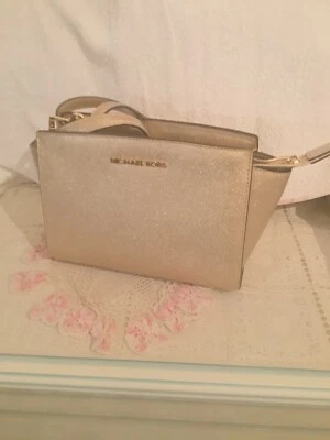 Michael Kors Gold saffiano leather tote bag  VGC. - Image 1 of 3