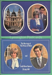 🌞2 TARJETAS PRÍNCIPE CHARLES Y DAMA DIANA MATRIMONIO 😊COMPRA 2 OBTÉN 1 GRATIS - Imagen 1 de 2