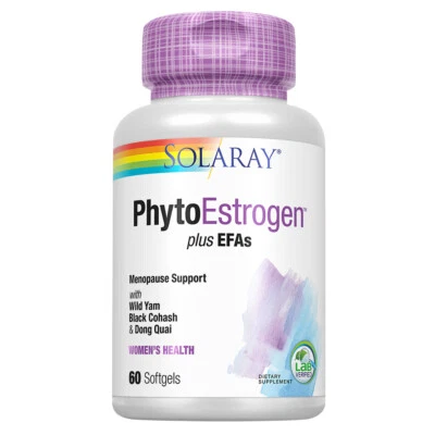 Solaray PhytoEstrogen Plus EFA 更年期支持 | 60 克拉,30 份。 — 第 1/4 张图片