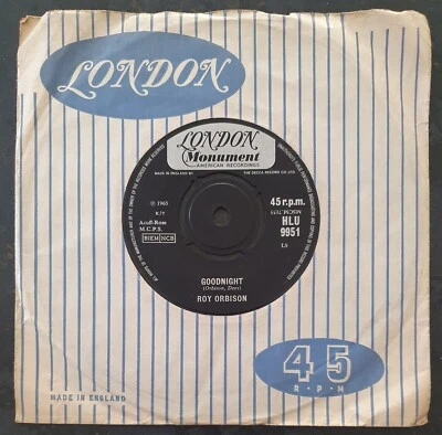 ROY ORBISON - Goodnight/Only With You - London - HLU 9951 - NM - Image 1 of 2