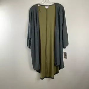 Lularoe Damen blau gestreift Lindsay Hi-Lo offen vorne Kimono Größe Large - Bild 1 von 7
