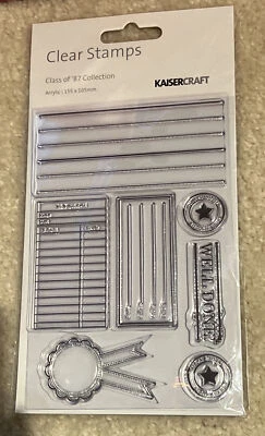 Juego de sellos transparentes Kaisercraft 'CLASE OF '87' CS771 escuela/educación KAISER 02/11 Foto 1 de 3