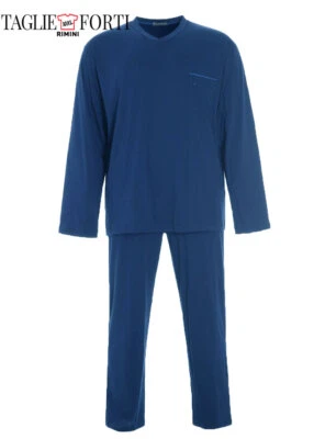 pigiama uomo TAGLIE FORTI scollo V cotone leggero completo da 2XL a 10XL Maxfort - Immagine 1 di 4