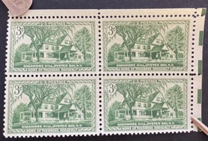 US Stamps, Scott #1023 3c 1953 'Sagamore Hill' block of 4 VF/XF M/NH. PO fresh. - Picture 1 of 3
