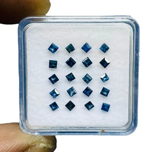 20 Pcs Natural Ceylon Blue Sapphire 1.8mm Square Cut Loose Gemstones Lot 1 Cts - Picture 1 of 10