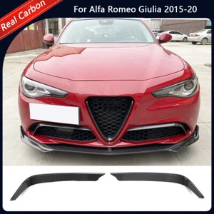 For Alfa Romeo Giulia 2015-20 Real Carbon Fog Light Cover Canards Fins Splitters - Picture 1 of 13