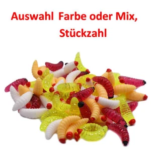 Kunstmaden Angelmaden Bienenmaden Forellenköder, Friedfisch 4 Farben oder Mix - Bild 1 von 15