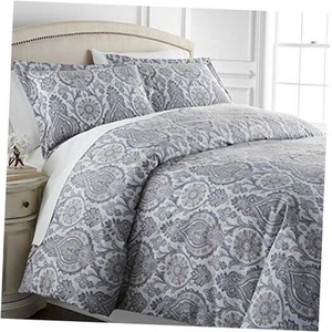 Boho Paisley Collection - Premium Quality, All Full / Queen Boho Paisley Grey - Picture 1 of 8