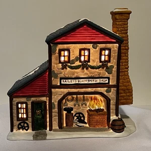 Victorian Village 1999 “Bailey’s Blacksmith Shop” Lighted Christmas House- Rare. - Picture 1 of 24