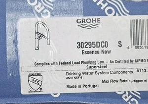 Grohe 30295DC0 Essenza 1,75 GPM Rubinetto Cucina Estraibile Foro Singolo Supersteel - Foto 1 di 1