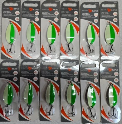 Paquete de 12 cuchara South Bend Kast A Way Shud-L 2/5 oz cal brillante SBKM25-GLL, ¡NUEVA! Foto 1 de 3