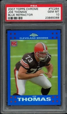 Topps Chrome Joe Thomas TC264 2007 refractor azul PSA 10 gemas como nuevo novato radiocontrol Foto 1 de 2