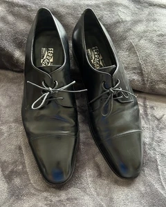 Men’s UG53458 Salvatore Ferragamo Shoes 11.5 EE US Fermin Leather Lace-up Italy! - Picture 1 of 8