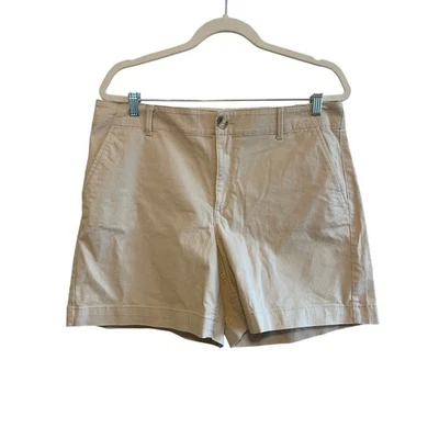 NWT LOFT Size 12 Curvy The Monroe Shorts 6" Inseam Tan Khaki - Image 1 of 4