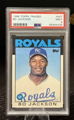 1986 Topps Traded #50T Bo Jackson Rookie PSA 9 HOF RC Baseball Card - Image 1 of 2