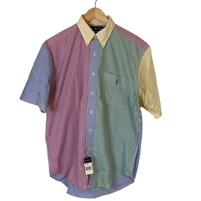 De Colección Polo Ralph Lauren Para Hombres Playa Salada Multicolor Camisa Grande Talla M Rayas Poni Foto 1 de 4