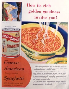 Vintage Franco- Spaghetti Poster Print Advertising 17x12 Reproduction - Picture 1 of 1