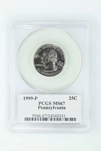1999 P PCGS MS 67 25c Connecticut & Pennsylvania - Picture 1 of 4