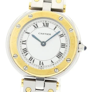 CARTIER Santos Round SM 84038288 white Dial Quartz Ladies Watch_891742 - Picture 1 of 6